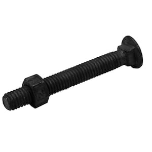 16-3/8 in. x 3 in. Galvanized Steel Black Carriage Bolt and Nut (10-Pack)