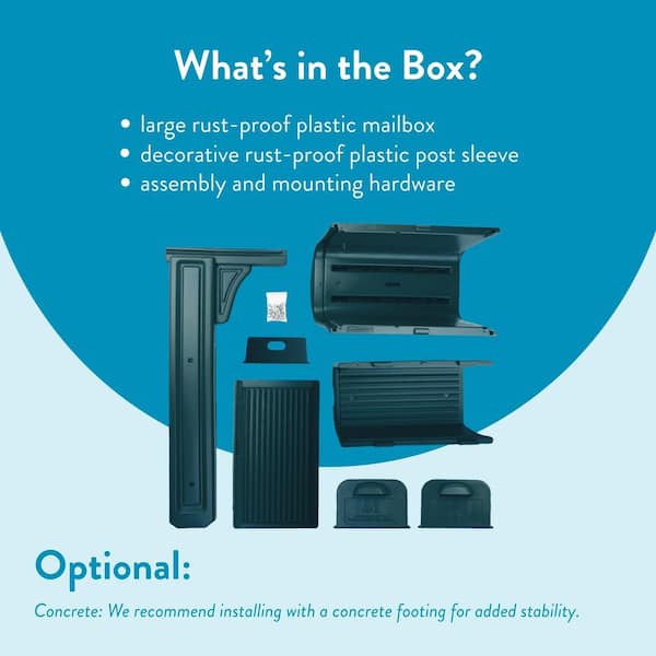 Architectural Mailboxes Gentry Green, Medium, Plastic, All-in-One