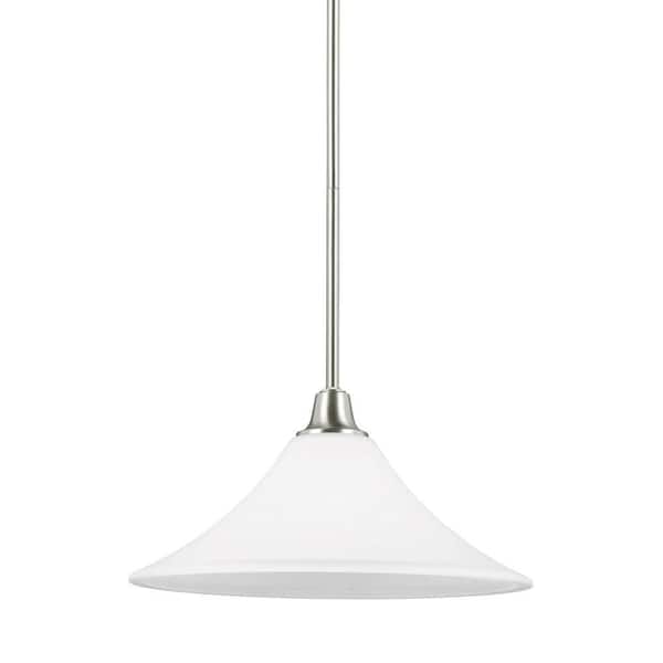 Generation Lighting Metcalf 1-Light Brushed Nickel Indoor Pendant