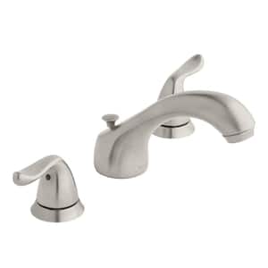 Constructor 8 in. Widespread Double-Handle Low-Arc Bathroom Faucet in Brushed Nickel