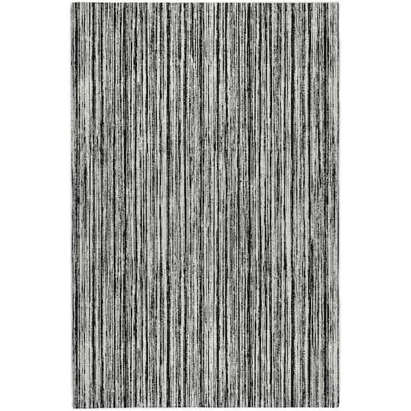 Dream Shag Premium Machine Washable Abstract ADS760 Black 5 ft. x 7 ft. 6 in. Area Rug