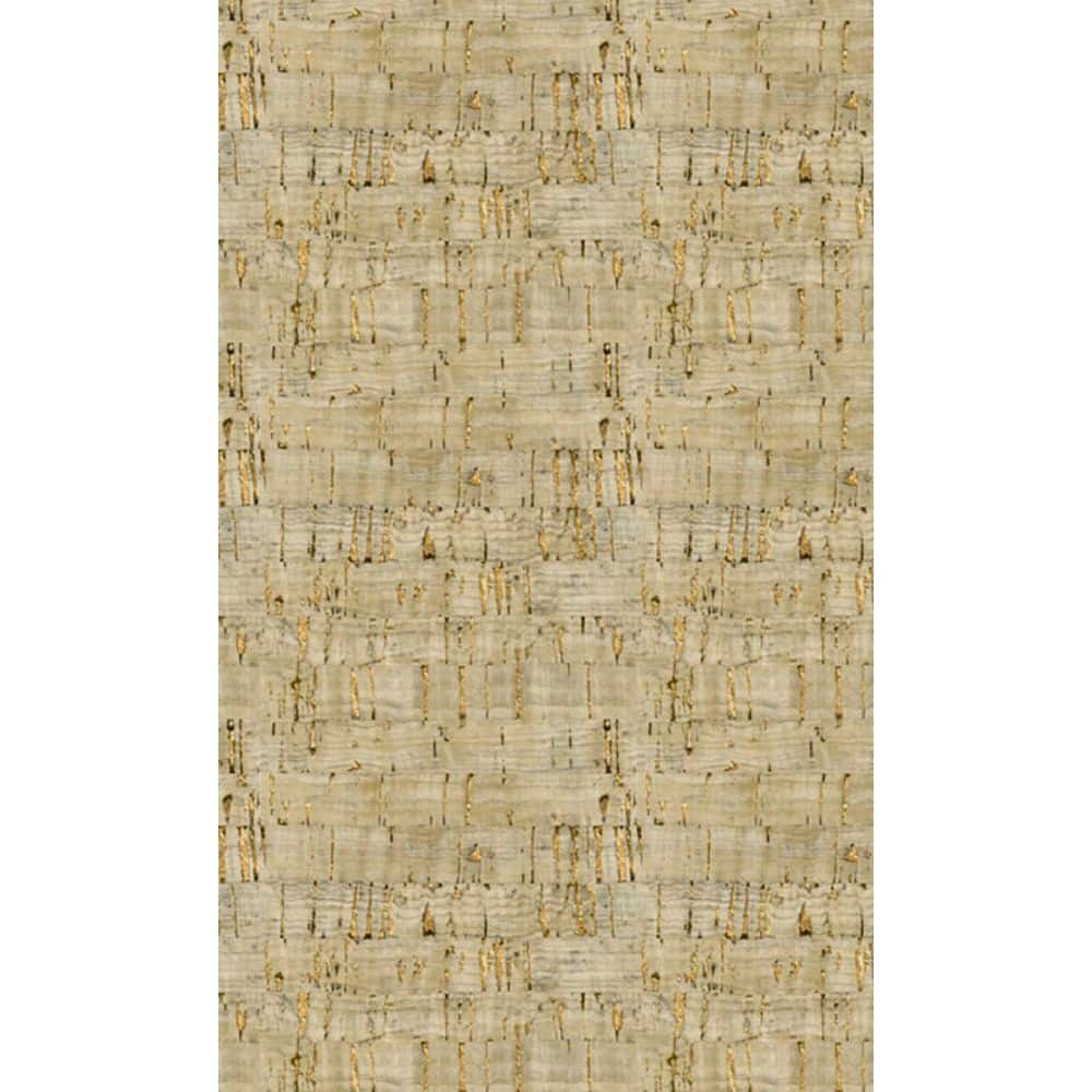 Gold Cork-Like Natural Machine Washable 57 sq. ft. Non-Woven Non- Pasted Double Roll Wallpaper price history on PriceWatchPro