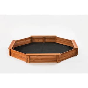 Octagon 6.5 ft. x 7 ft. Wood Sandbox Kit with Cover