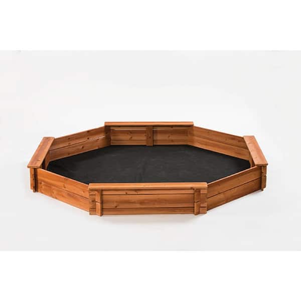 Creative Cedar Designs Octagon 6.5 ft. x 7 ft. Wood Sandbox Kit with Cover