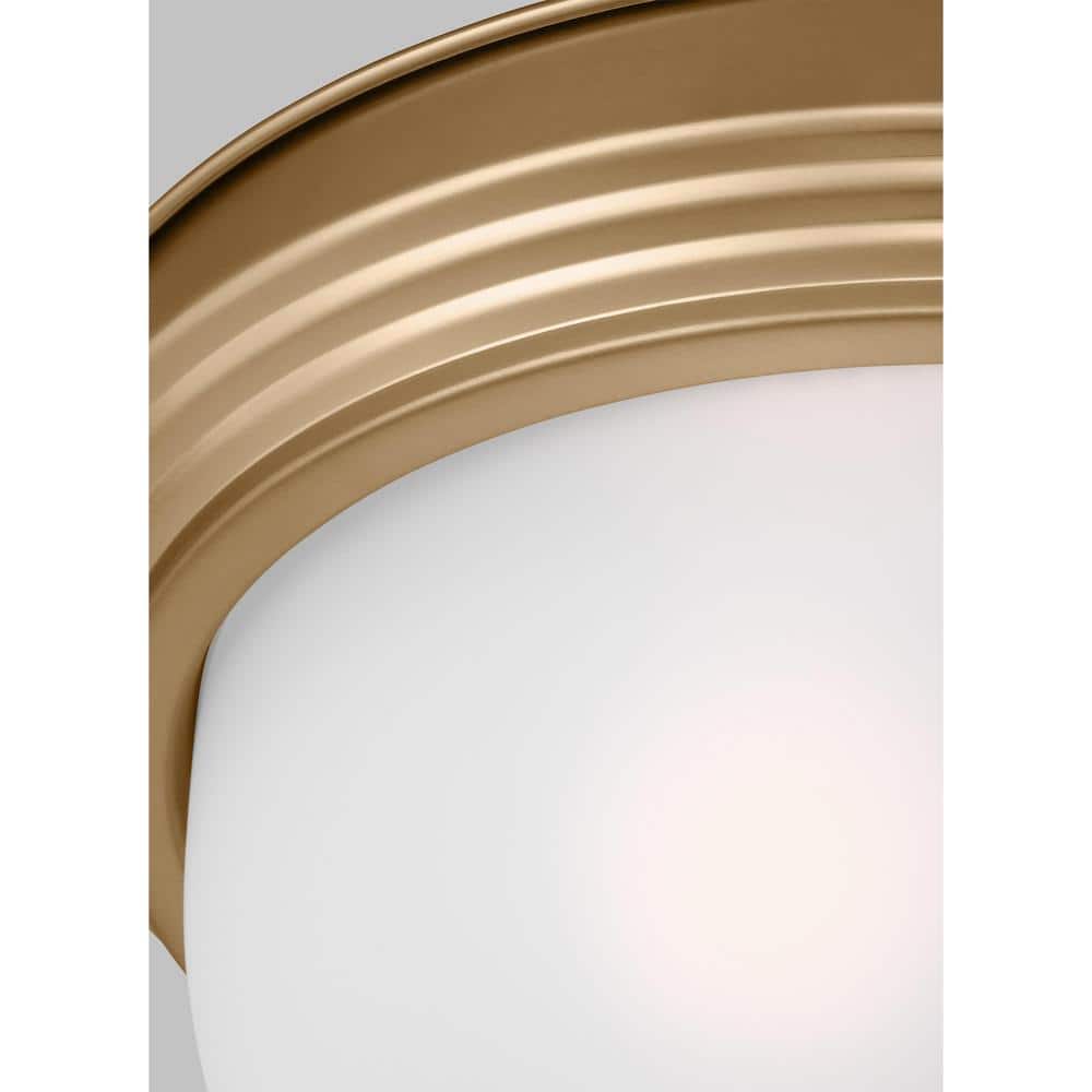 Geary 3-Light Satin Brass and Glass Flush Mount