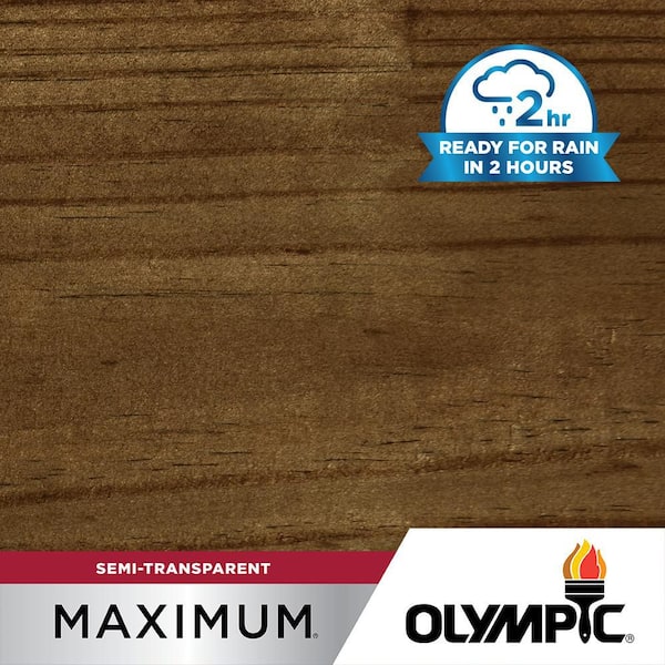 Olympic Maximum 1 gal. ST-2002 Black Walnut Semi-Transparent Exterior Stain and Sealer in One Low VOC