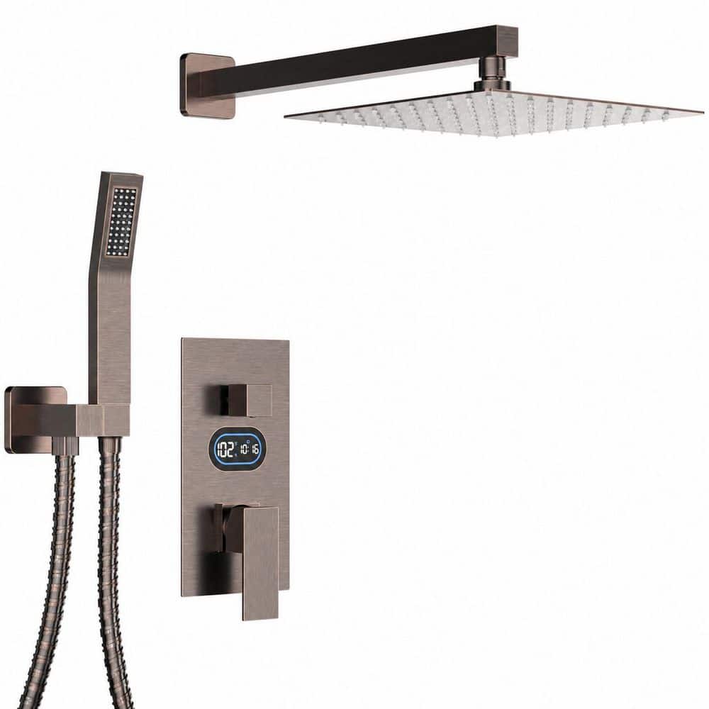 10 in. Shower Faucet Set with Handheld Spray, LED Temperature Display, Valve and Trim Kit, Oil Rubbed Bronze price history on PriceWatchPro