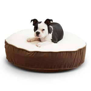 Scout Deluxe Round Extra-Small Latte Sherpa Dog Bed