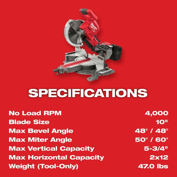 Milwaukee M18 FUEL 18V 10 in. Lithium-Ion Brushless Cordless Dual 