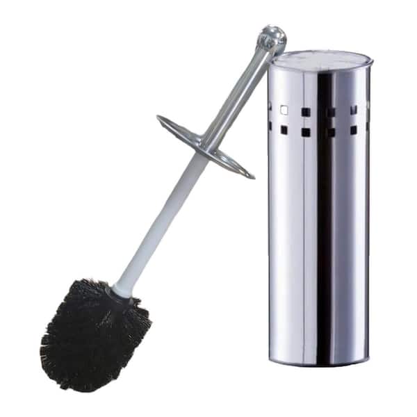 Perforated Metal Bath Free Standing Toilet Bowl Brush with Holder Stainless  Steel Lid Color: Chrome 6602102 - The Home Depot