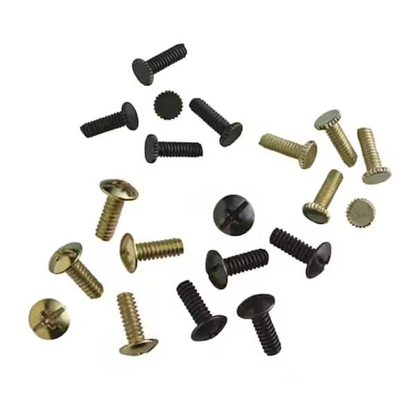Assorted Antique Brass and Polished Brass Screws For Ceiling Fan Light Kits and Blades (20-Pack)