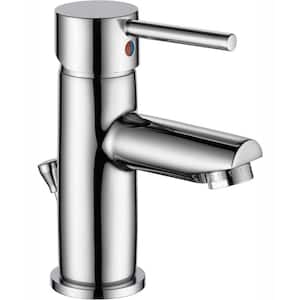 Modern Single Hole Single-Handle Project-Pack Bathroom Faucet with Metal Pop-Up in Chrome