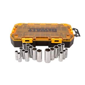 3/8 in. Drive Deep Combination Socket Set with Case (20-Piece)