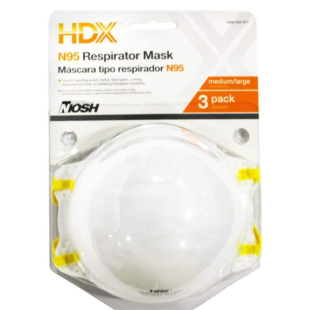HDX N95 Disposable Respirator Blister (3-Pack) H950 - The Home Depot