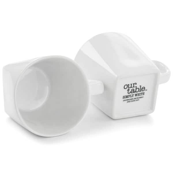World® Slate 9 oz Square Mid-Rim Bright White Porcelain Coffee Mug