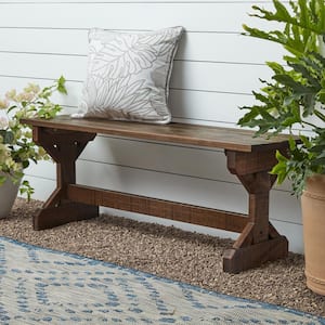 Farmhouse 2-Person Wood Outdoor/Indoor Bench