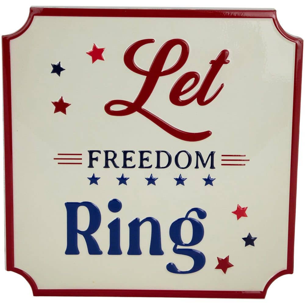 Patriotic Red White and Blue Metal Wall Sign