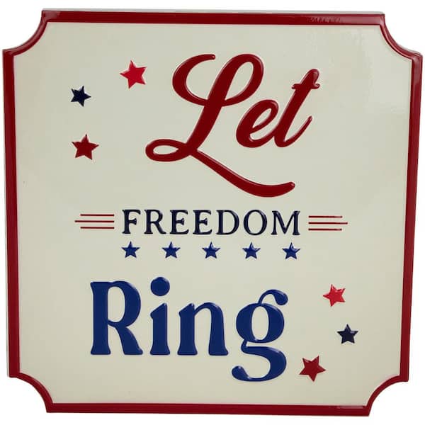 Let Freedom Ring Americana Metal Wall Sign-11.75 in.