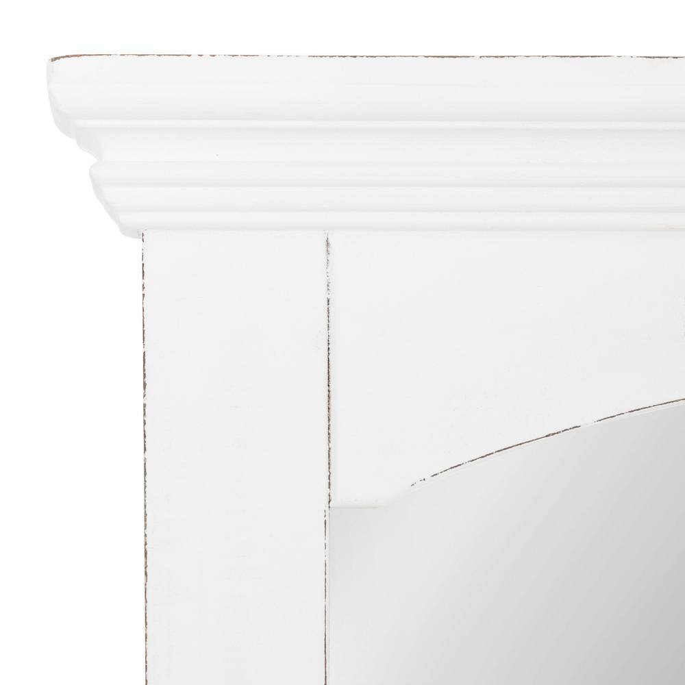 Rustic White Wood Full Length Rectangular Wall Mirror