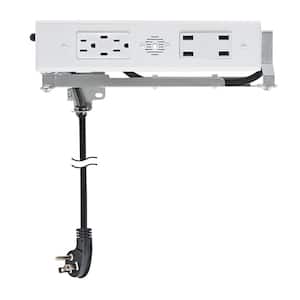 Blade Duo In-Drawer 15 Amp Indoor 5-15 Surface Mount Single Outlet with 2 AC Outlets 2 USB-C (PD) 4 USB-A, White