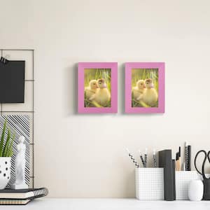 Grooved 3.5 in. x 5 in. Pink Picture Frame (Set of 2)