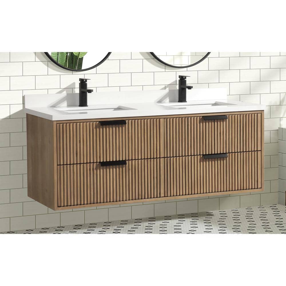 San Diego 55'' Weathered Fir Double Bathroom Vanity