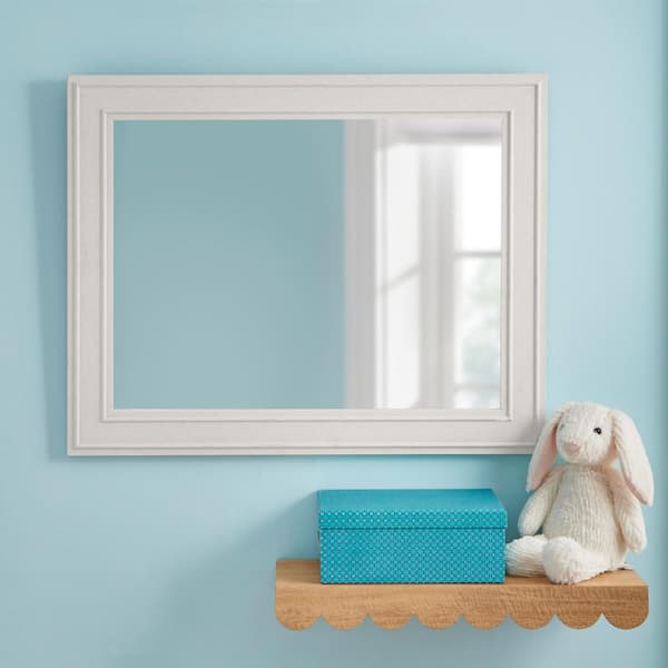 StyleWell Kids Medium Traditional White Framed Mirror (24 in. W 30 in. H)