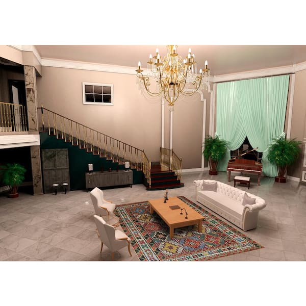 EORC Red 10 ft. x 14 ft. Hand Knotted Wool Traditional Knot Area Rug