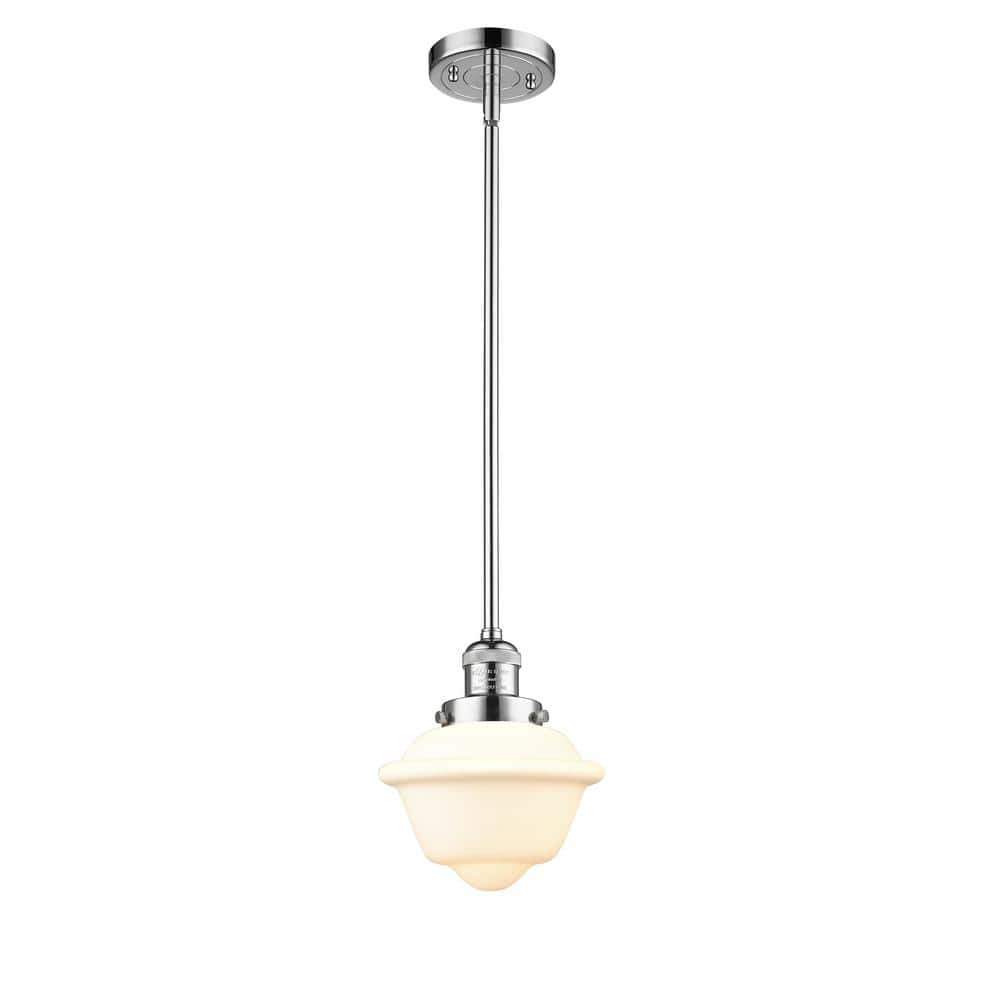 Oxford Polished Chrome and Matte White Glass Pendant Light