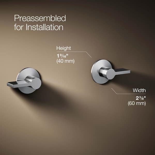 KOHLER Components 2-Handle Wall-Mount Bathroom Sink Faucet Lever Handle Trim in Polished Chrome