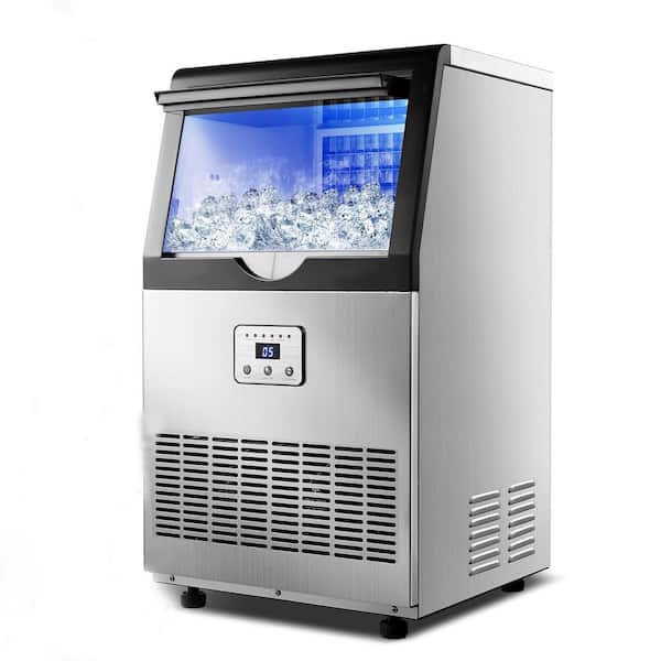 15 in. 100lbs/24H Ice Maker Machine, Commercial Freestanding Ice Maker stainless steel with Auto Self-Cleaning