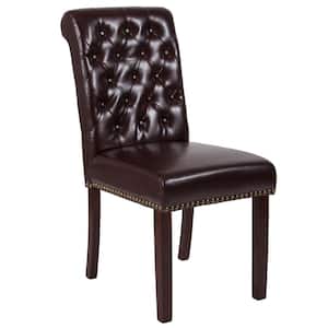 Hercules Brown Leather Parsons Chair