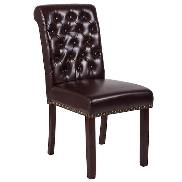Flash Furniture Hercules Brown Leather Parsons Chair