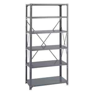 Gray 6-Tier Heavy Duty Steel Industrial Shelving Unit (36 in. W x 75 in. H x 18 in. D)