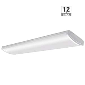 4 ft. 96-Watt Equivalent 5200 Lumens White Integrated LED Shop Light Garage Light 120-277v 4000K Bright White (12-Pack)