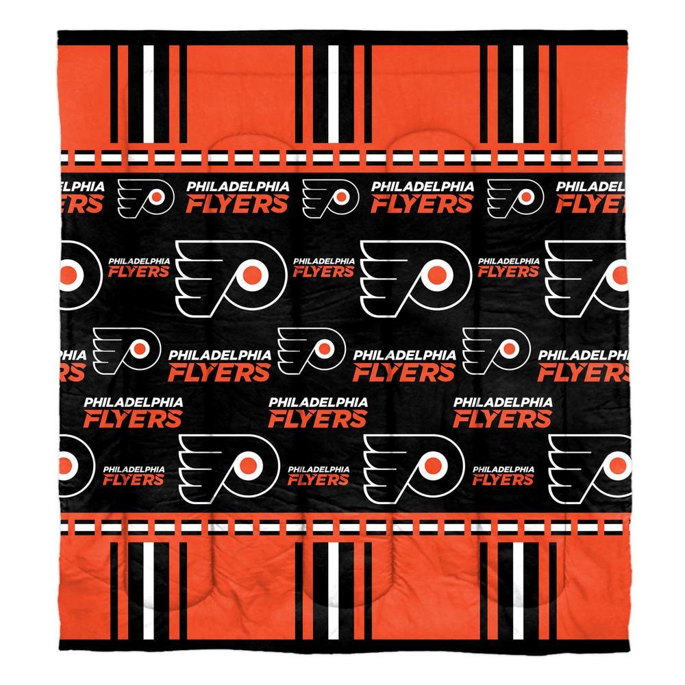 5-Piece Multi Colored Philadelphia Flyers Rotary Full Size Bed In a Bag Set