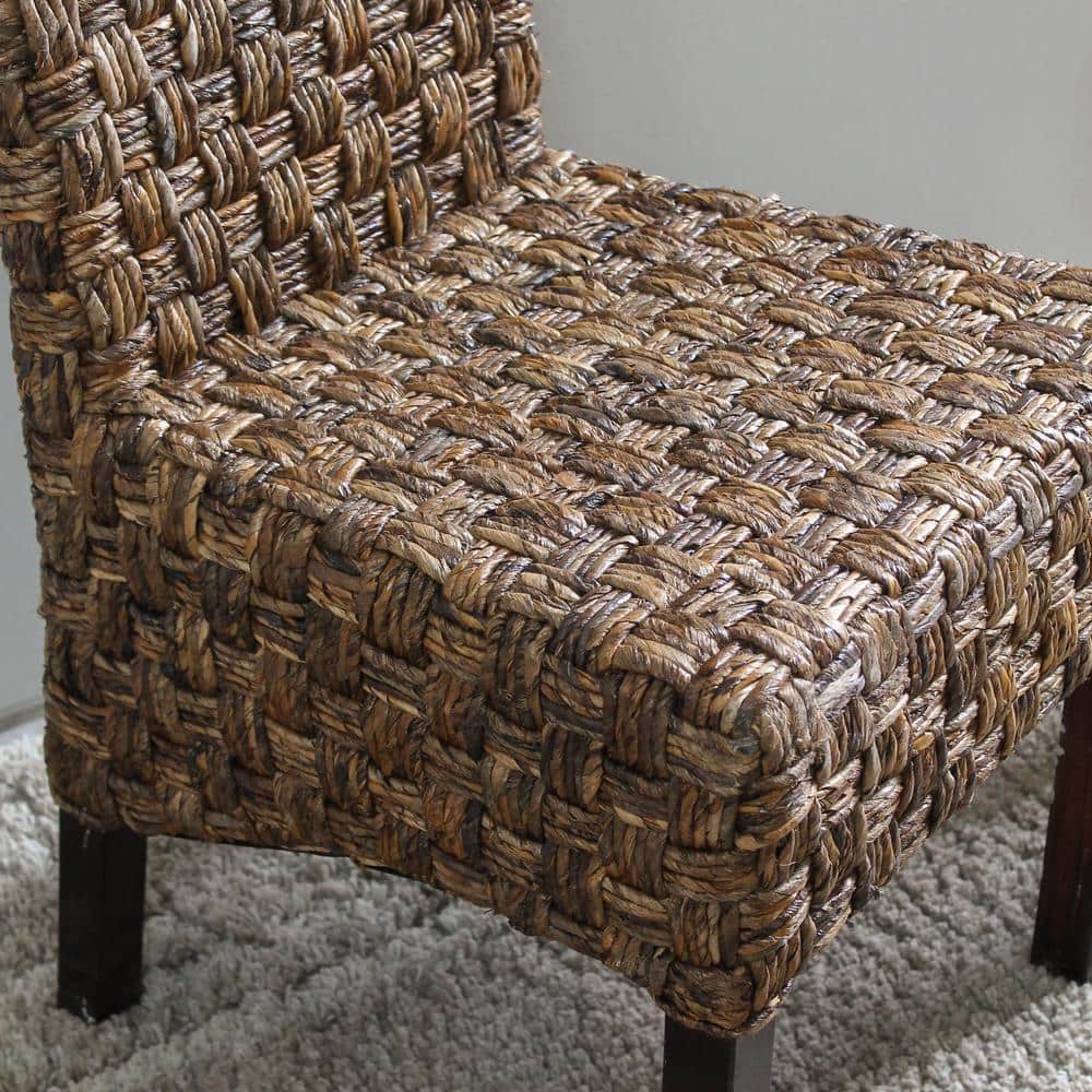 Parsons High Side Chair in Salak Brown with Mahogany Frame
