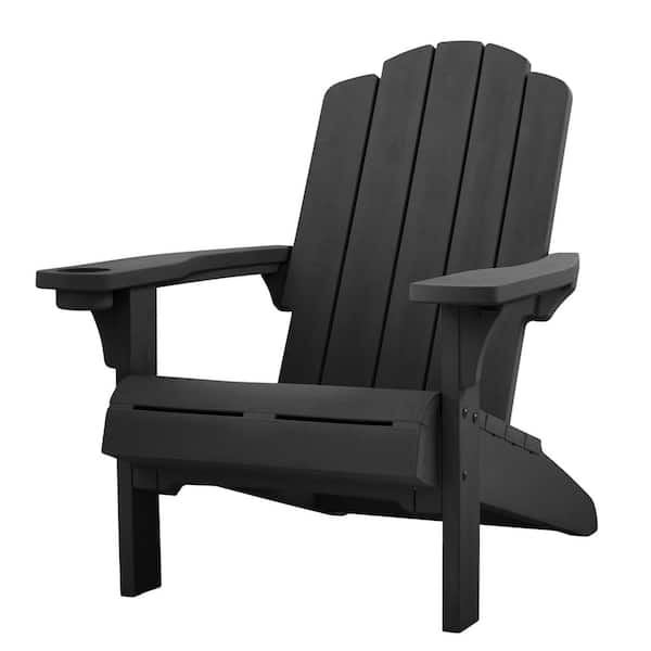 Keter Kiawah Resin Plastic Black Adirondack Chair 263607 - The
