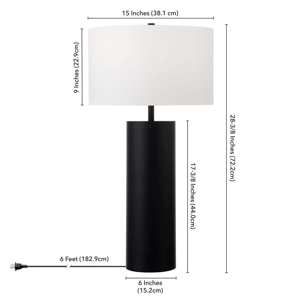 York 29.5" Blackened Bronze Table Lamp with Fabric Shade