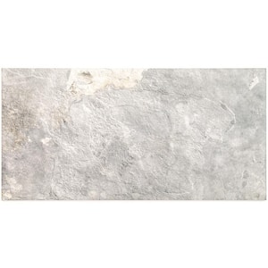 Bantame Silver 4 in. x 8 in. x 10.5mm Semi-Polished Porcelain Floor and Wall Tile Sample