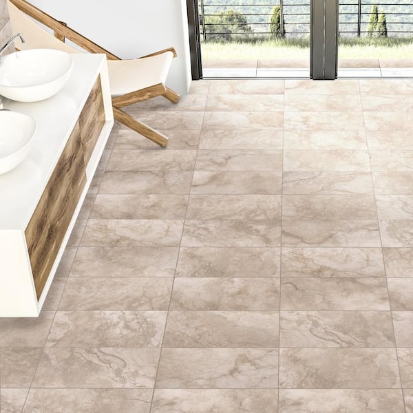 Oasis Beige Matte 12 in. x 24 in. Rectified Porcelain Floor and Wall Tile (425.6 sq. ft./Pallet)