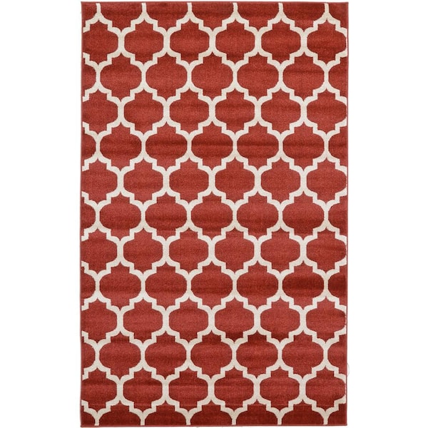 Trellis Philadelphia Red/Beige 5' 0 x 8' 0 Area Rug