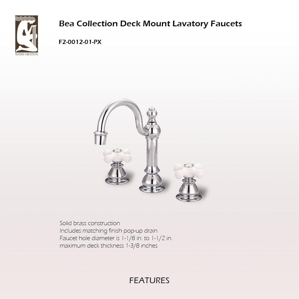 Classic Chrome Widespread Lavatory Faucet with Cross Handles