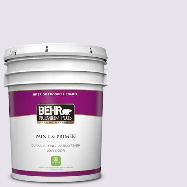 BEHR PREMIUM PLUS 5 gal. #640A-1 Soft Iris Eggshell Enamel Low Odor Interior Paint & Primer