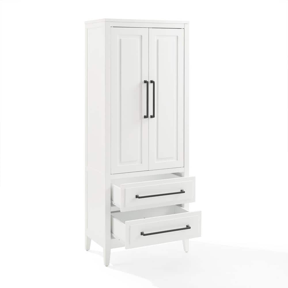 Genevieve Freestanding White Office Storage Cabinet with Adjustable Shelving