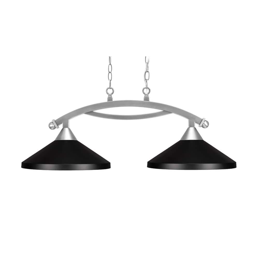 Bridgewater 2 Light Brushed Nickel Linear Chandelier, Any room with 14 in. 