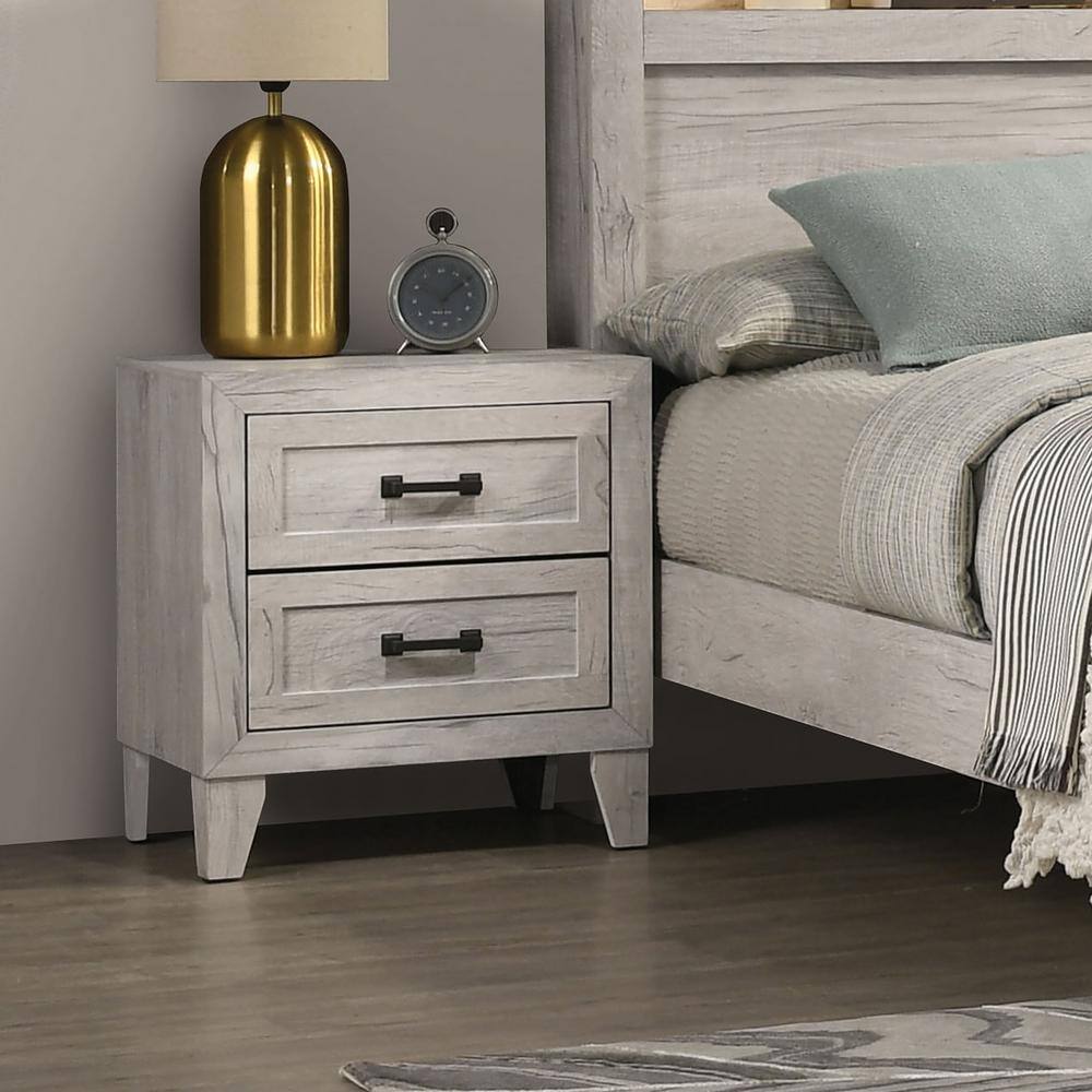 Jasper Washed White 2-Drawer 21.5 in. W Nightstand price history on PriceWatchPro