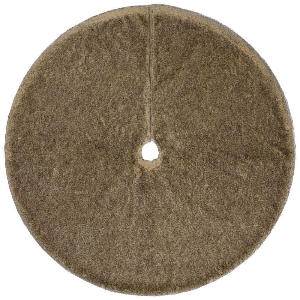 Faux Fur Christmas Tree Skirt-48in.-Brown price history on PriceWatchPro