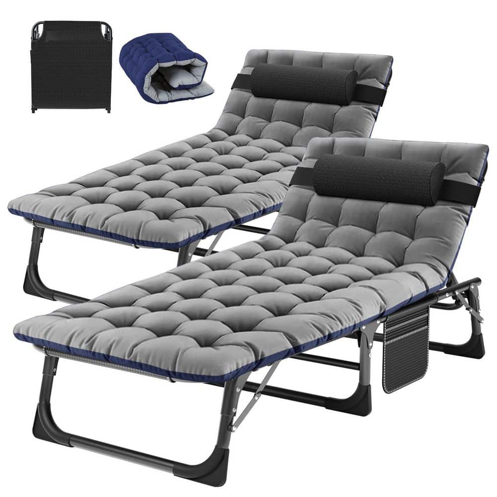 ABORON Heavy Duty Chaise Lounge Chair 5-Position Camping Cot
