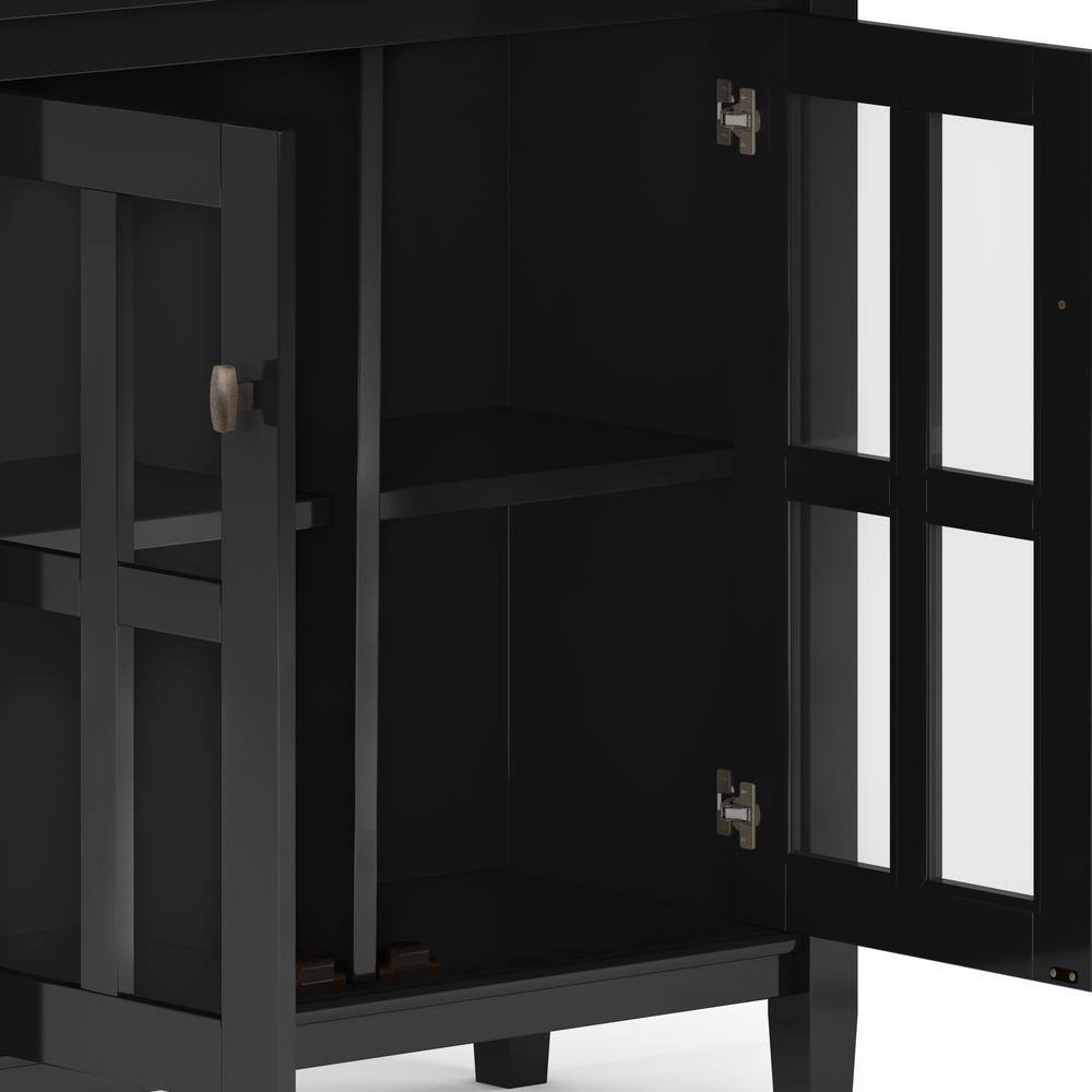 Black Pine and Plywood Office Storage Cabinet with Adjustable Shelving